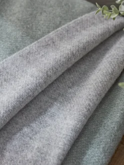 Soft Wool Reversible Throw - Sage & Grey