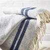 Soft Wool Throw - Blue French Stripe