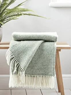 Soft Wool Throw - Sage