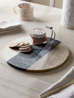 Striped Marble Serving Board - Round