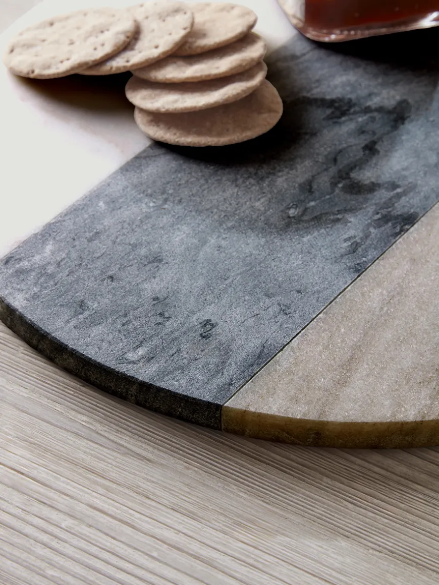 Striped Marble Serving Board - Round