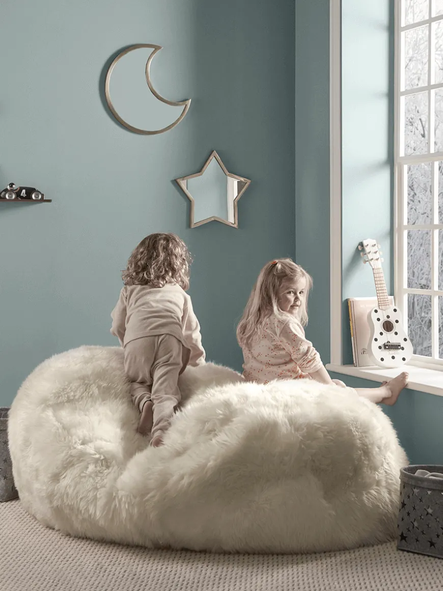 Sumptuous Sheepskin Double Beanbag - Ivory
