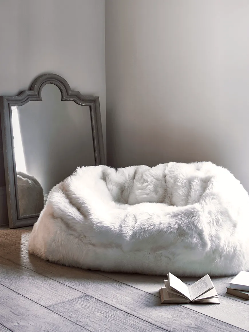 Sumptuous Sheepskin Double Beanbag - Ivory