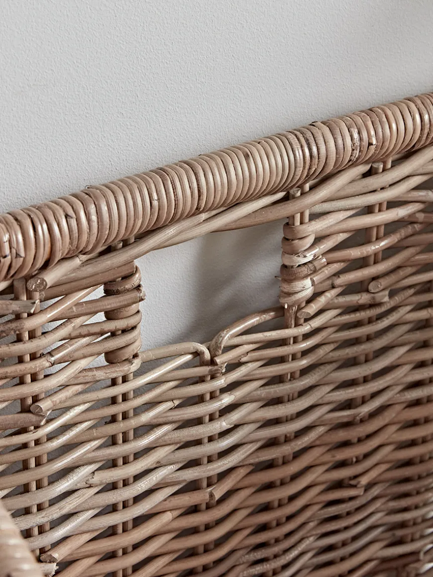 Tall Rattan Log & Kindling Trolley