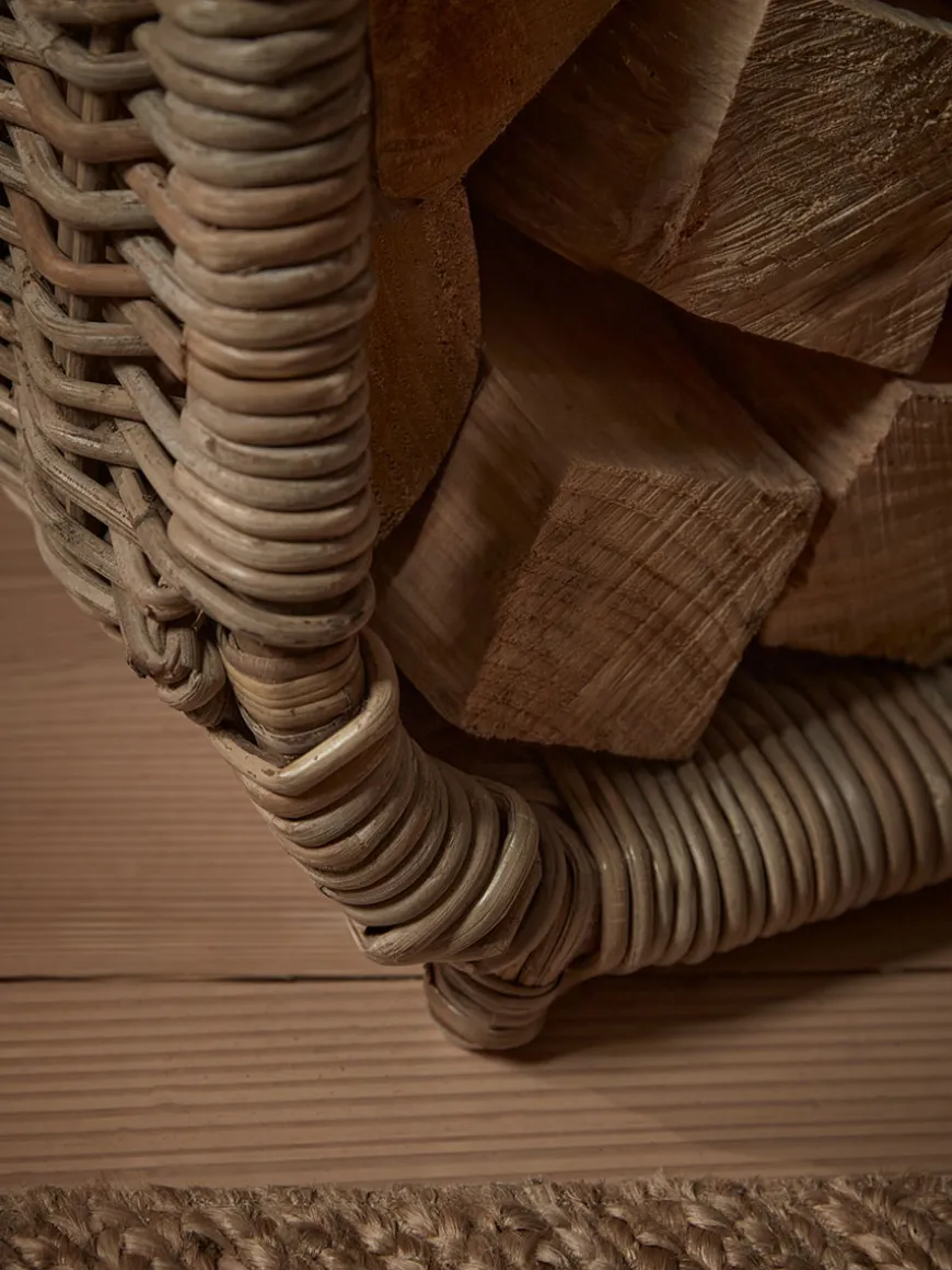 Tall Rattan Log Holder