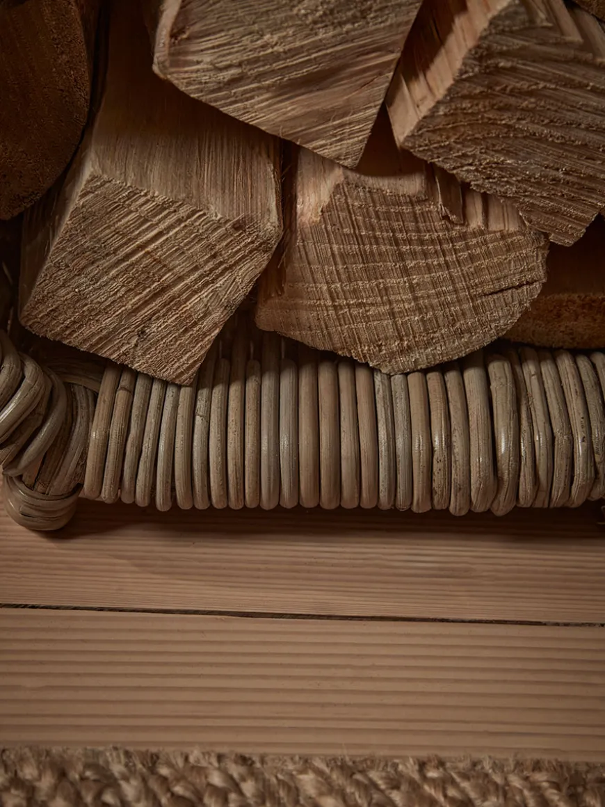 Tall Rattan Log Holder