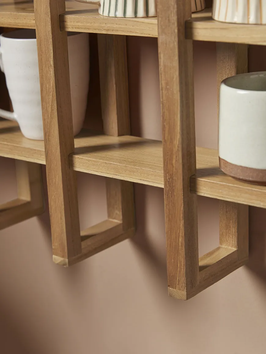 Teak Mug Shelf