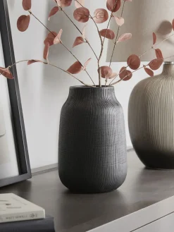 Textured Black Vase