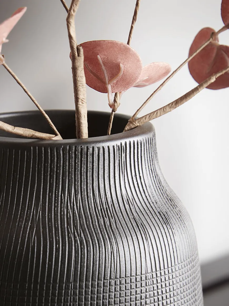 Textured Black Vase