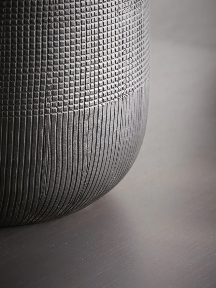 Textured Black Vase