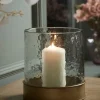 Textured Glass Candle Holder