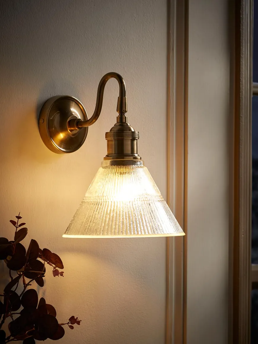 Textured Glass Tapered Wall Light