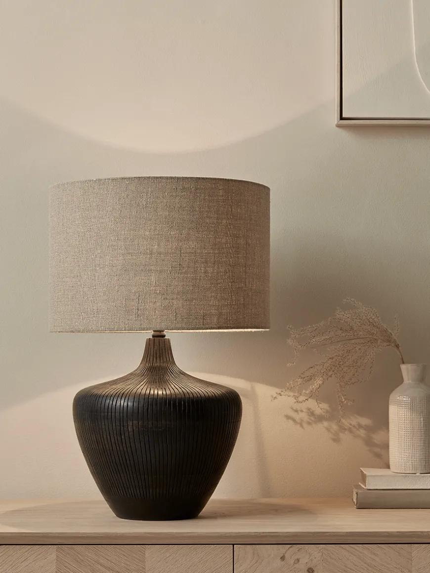 Textured Mango Wood Table Lamp