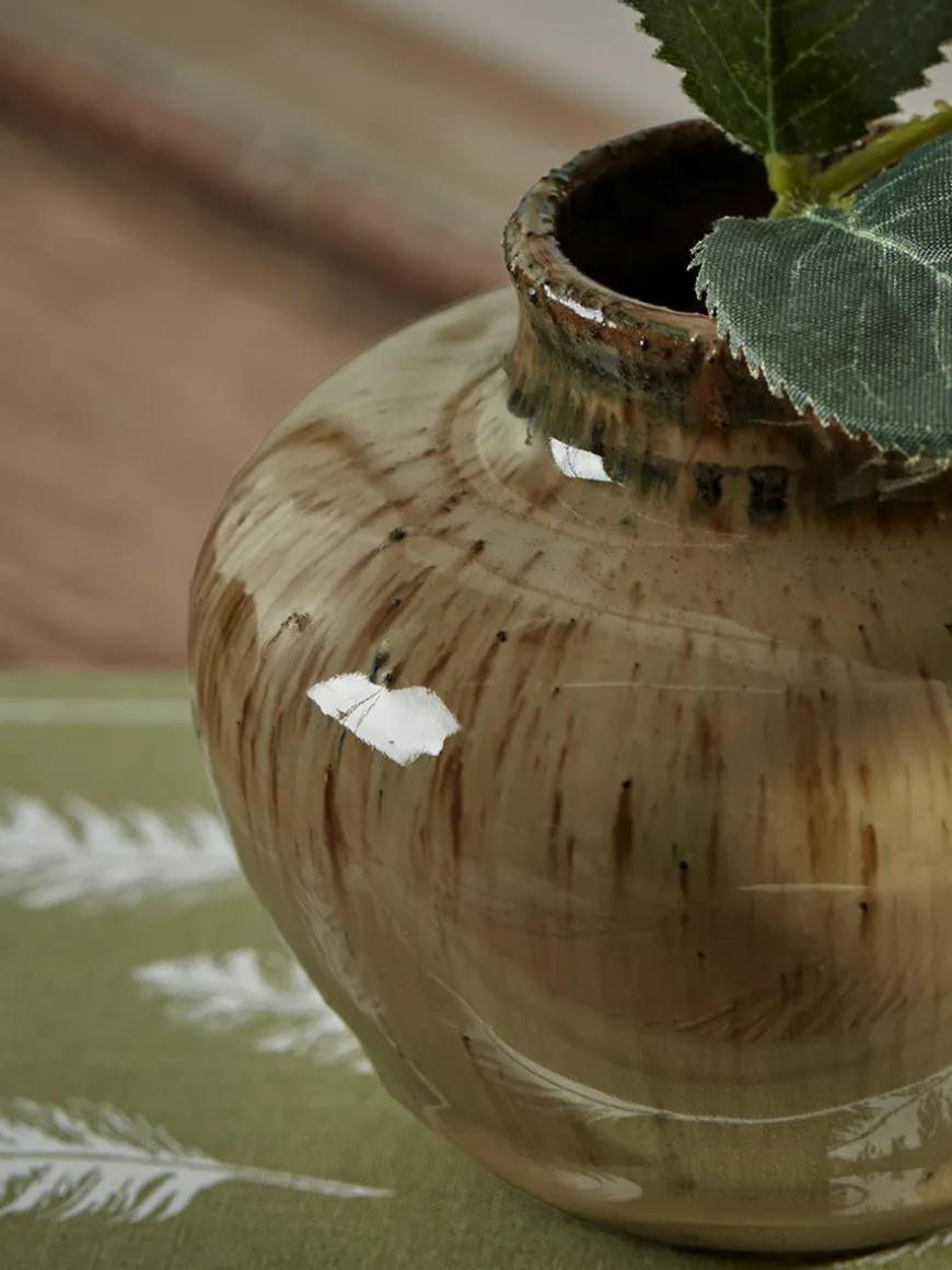 Textured Reactive Glaze Bud Vase