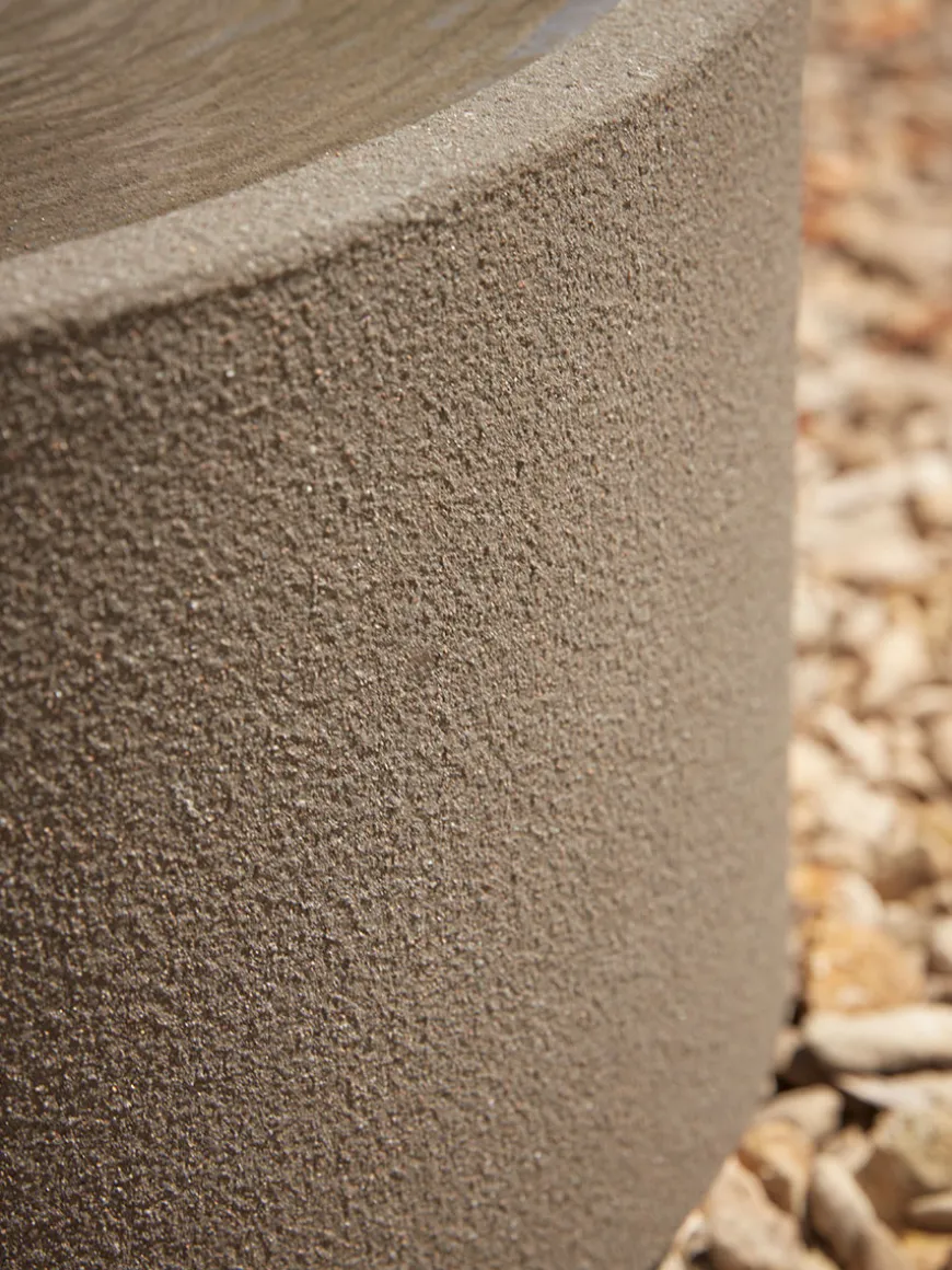 Textured Round Water Fountain - Mocha