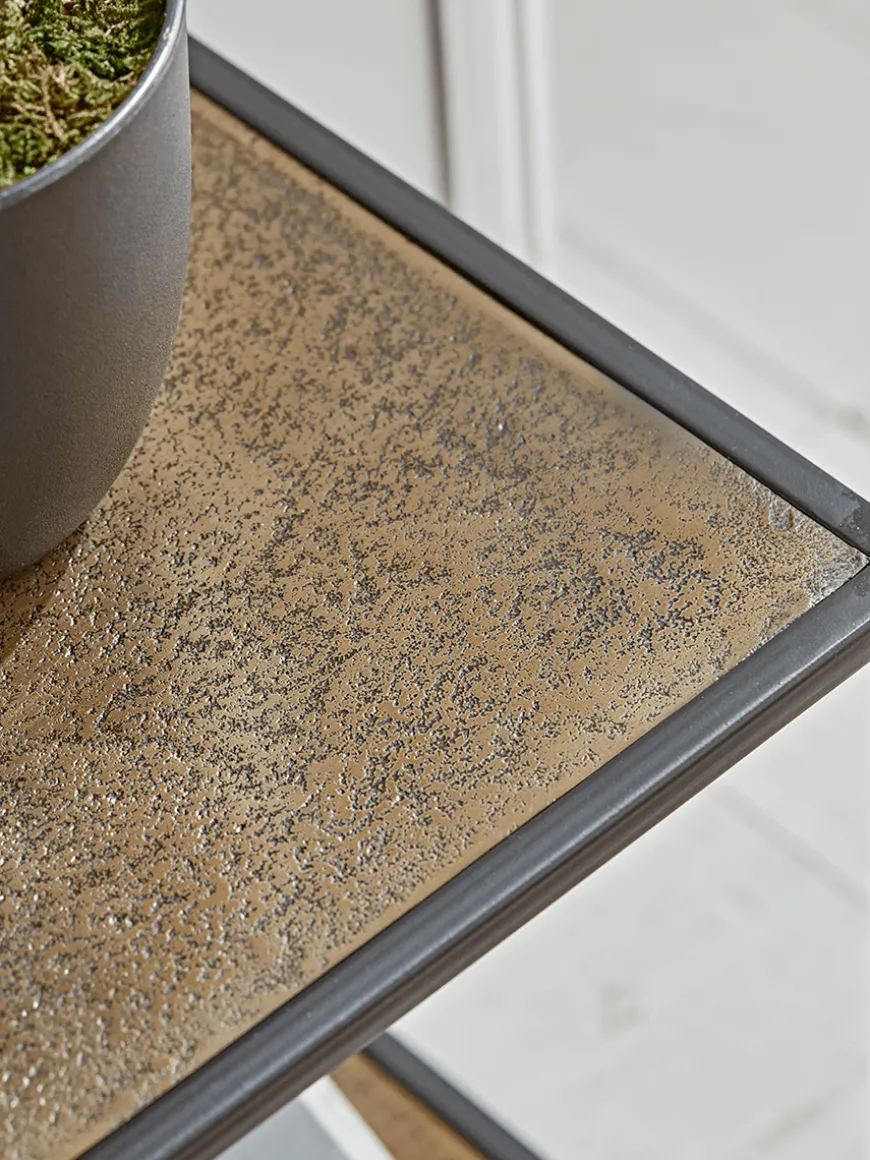 Textured Topped Metal Media Unit - Gold