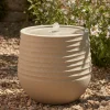 Textured Wavy Water Fountain - Khaki