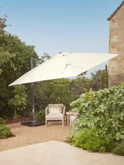 The Ultimate Square Cantilever Parasol Set - Champagne