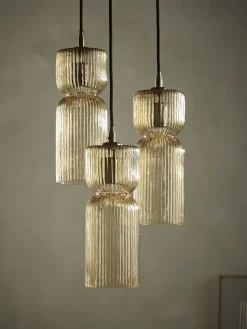 Three Ariane Glass Pendants - Amber