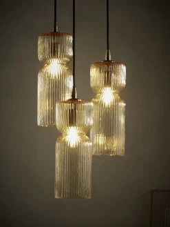 Three Ariane Glass Pendants - Amber