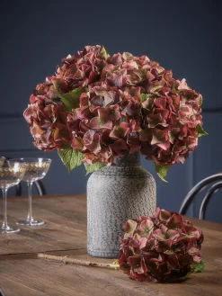 Three Burgundy Hydrangea Stems