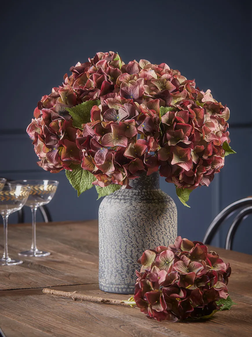 Three Burgundy Hydrangea Stems