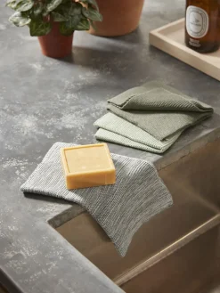 Three Cotton Dishcloths - Olive