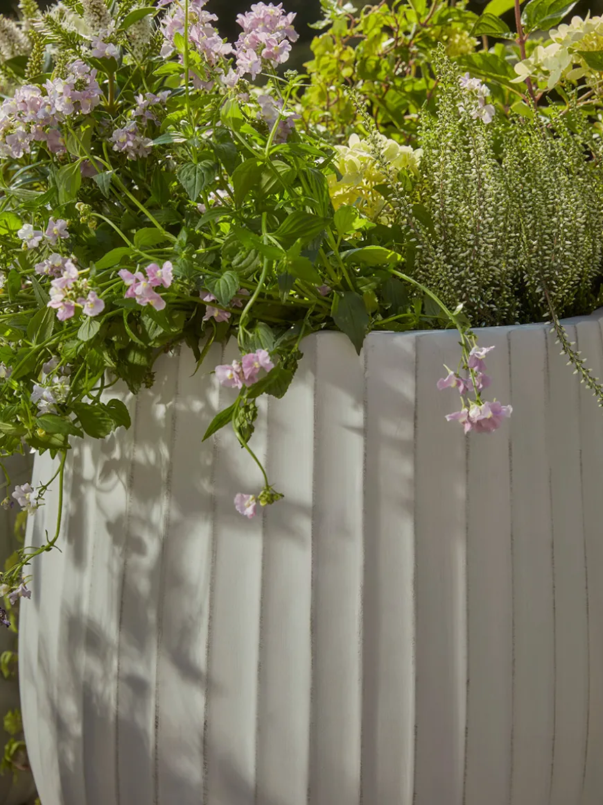 Three Dove Grey Fluted Planters - Large