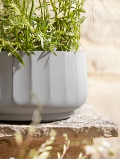 Three Dove Grey Fluted Planters - Small