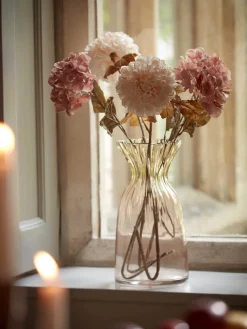 Three Faux Hydrangea Stems - Blush