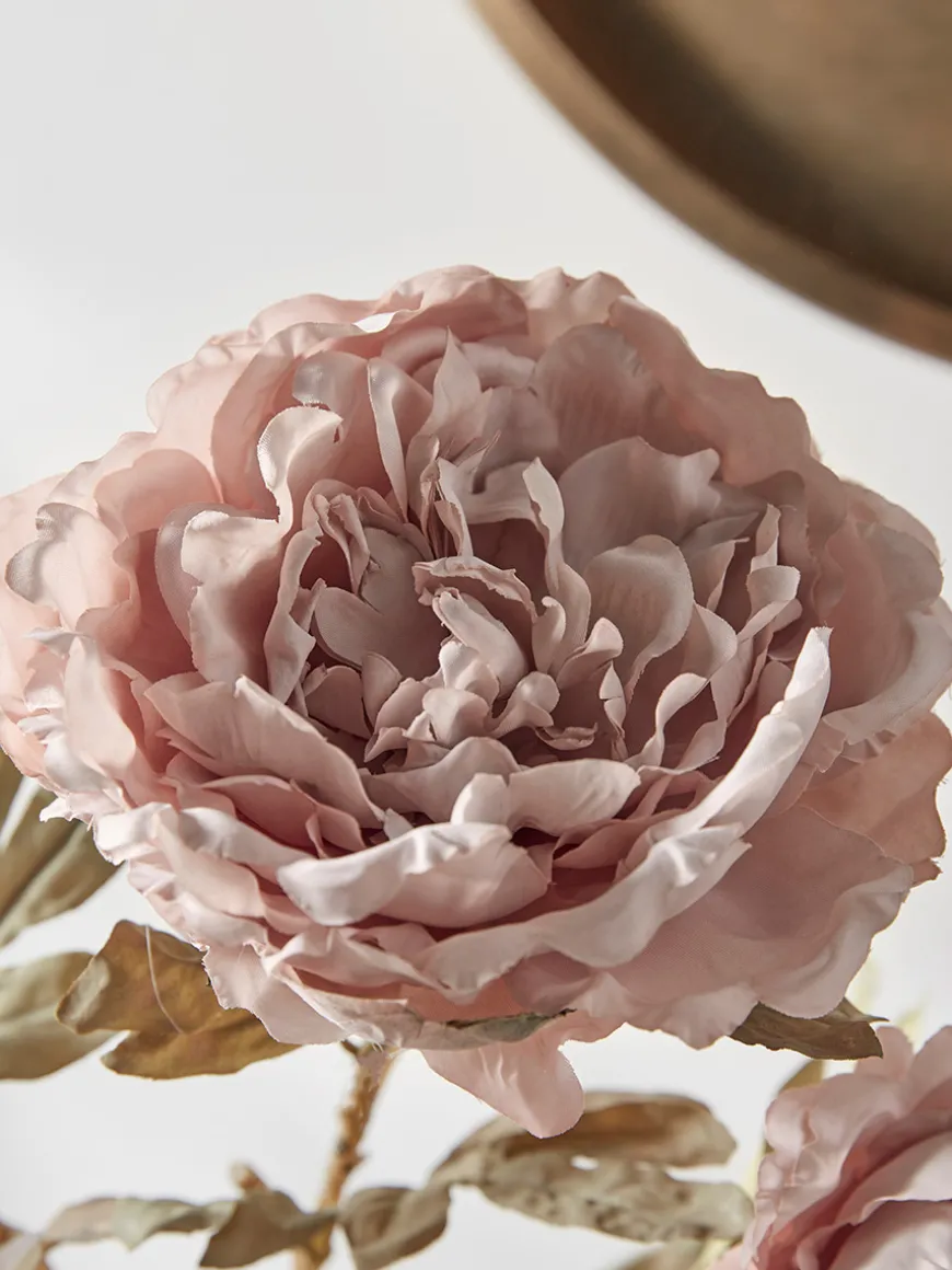 Three Faux Peony Stems - Blush
