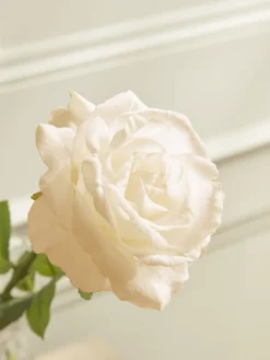Three Faux Rose Stems - Soft Peach