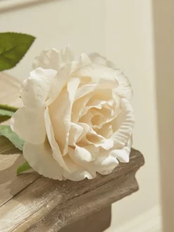 Three Faux Rose Stems - Soft Peach