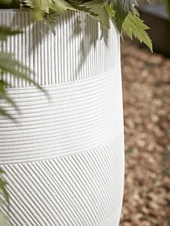 Three Geometric Etched Planters - Light Grey