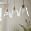 Three Glass Tapered Pendants