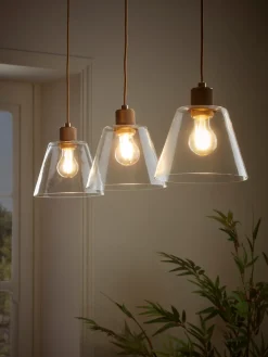 Three Glass Tapered Pendants
