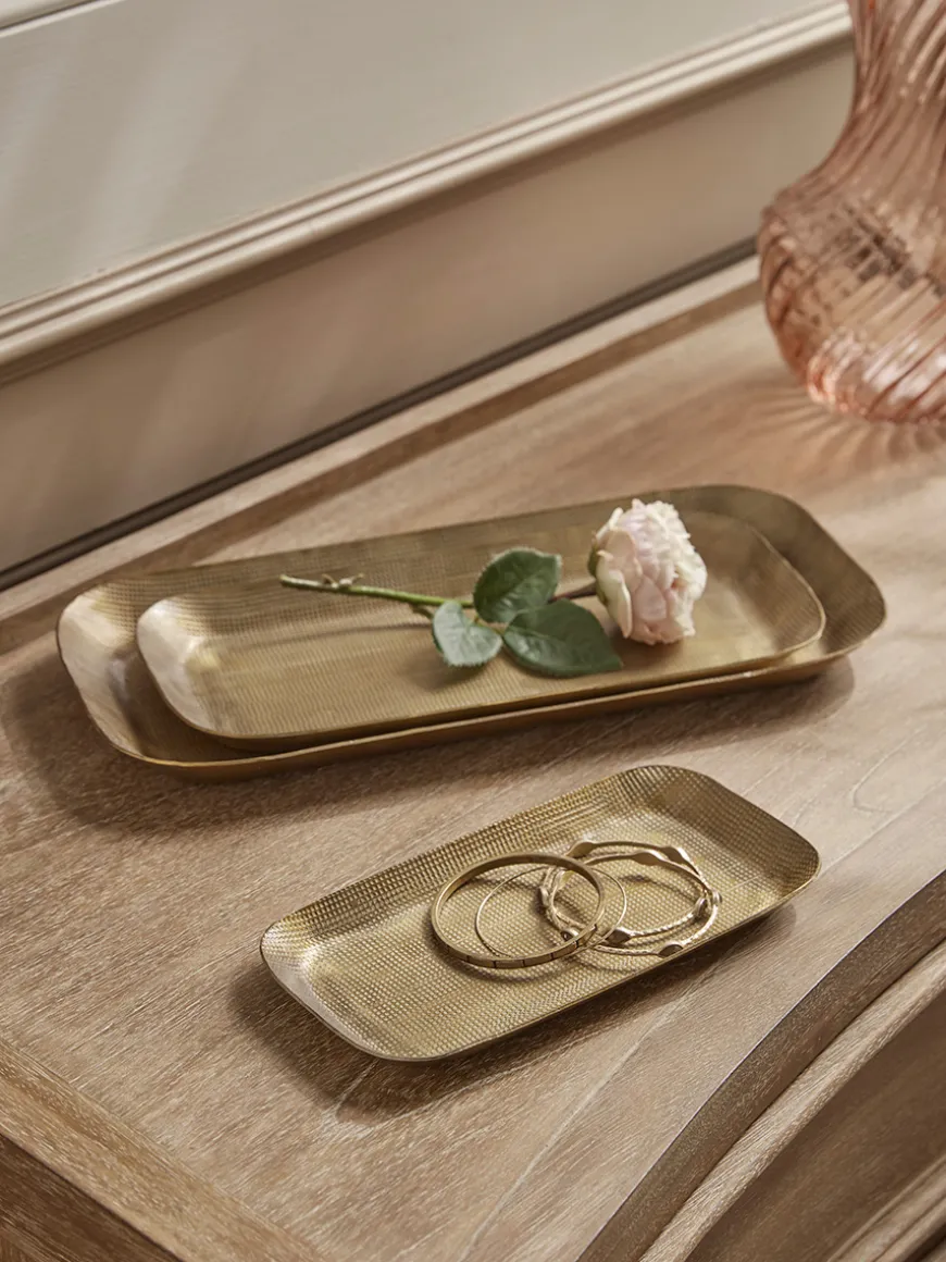 Three Golden Textured Trays