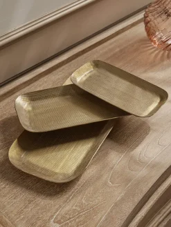 Three Golden Textured Trays