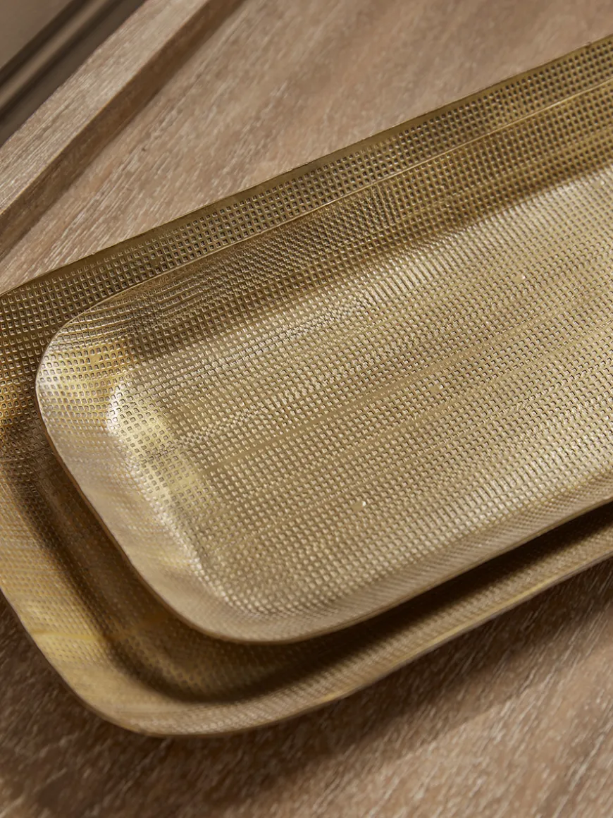 Three Golden Textured Trays
