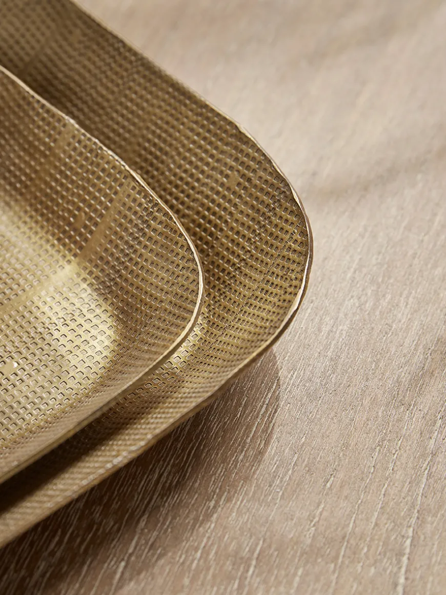 Three Golden Textured Trays