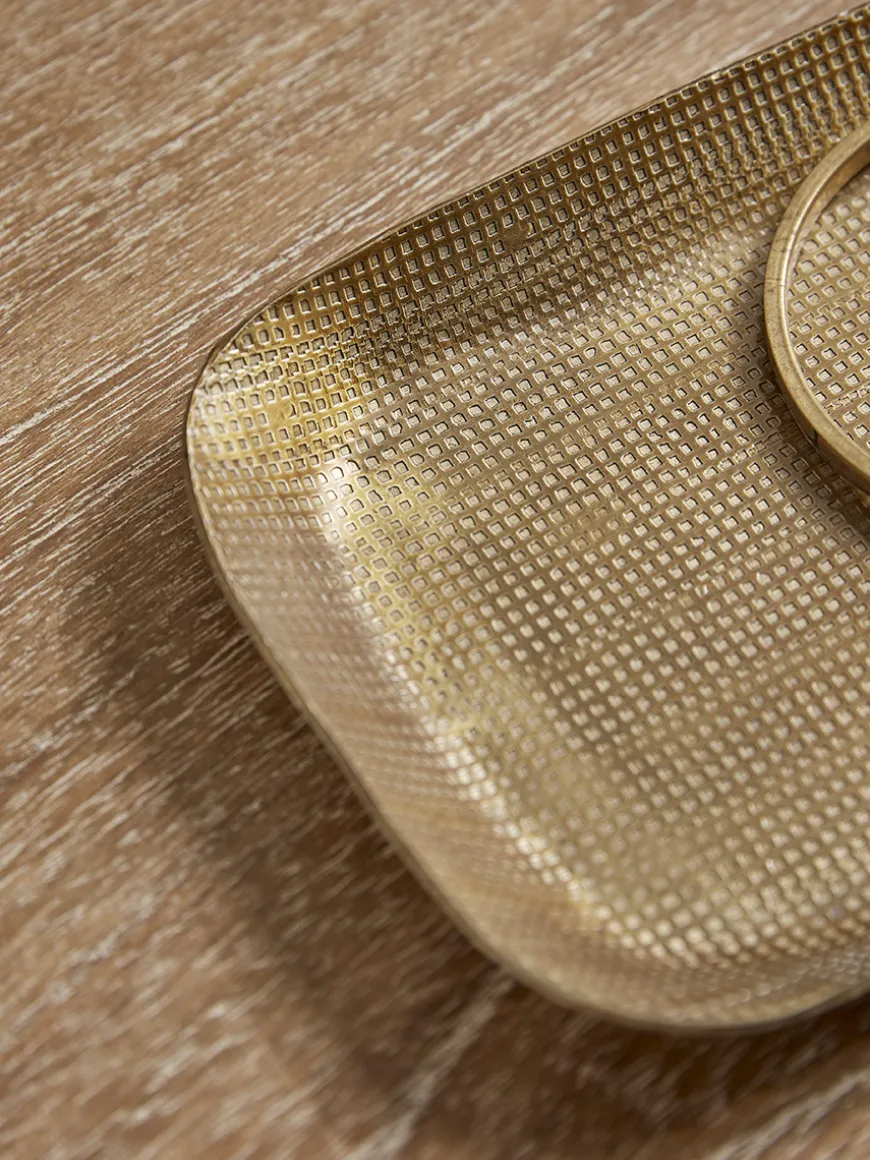 Three Golden Textured Trays