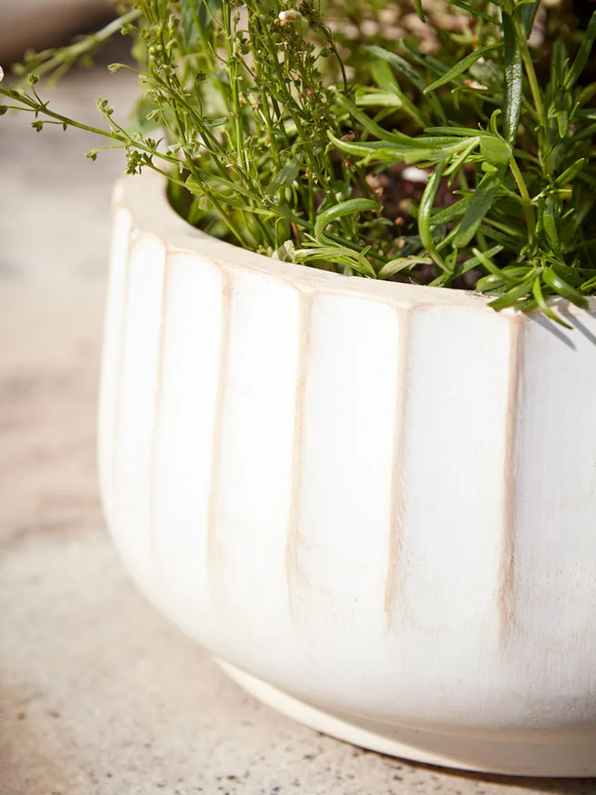 Three Sand Fluted Planters - Small