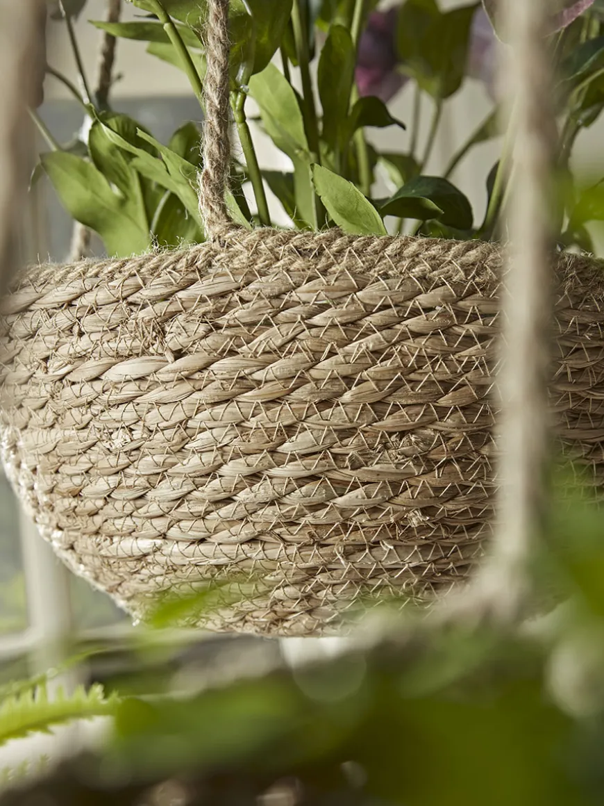 Three Seagrass Hanging Planters
