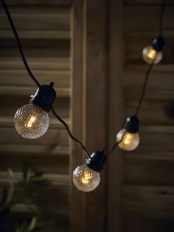 Three Solar Hammered Festoon Bulb Lights
