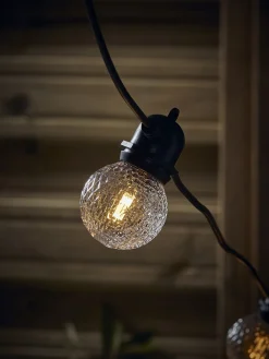 Three Solar Hammered Festoon Bulb Lights