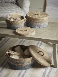Three Striped Storage Baskets