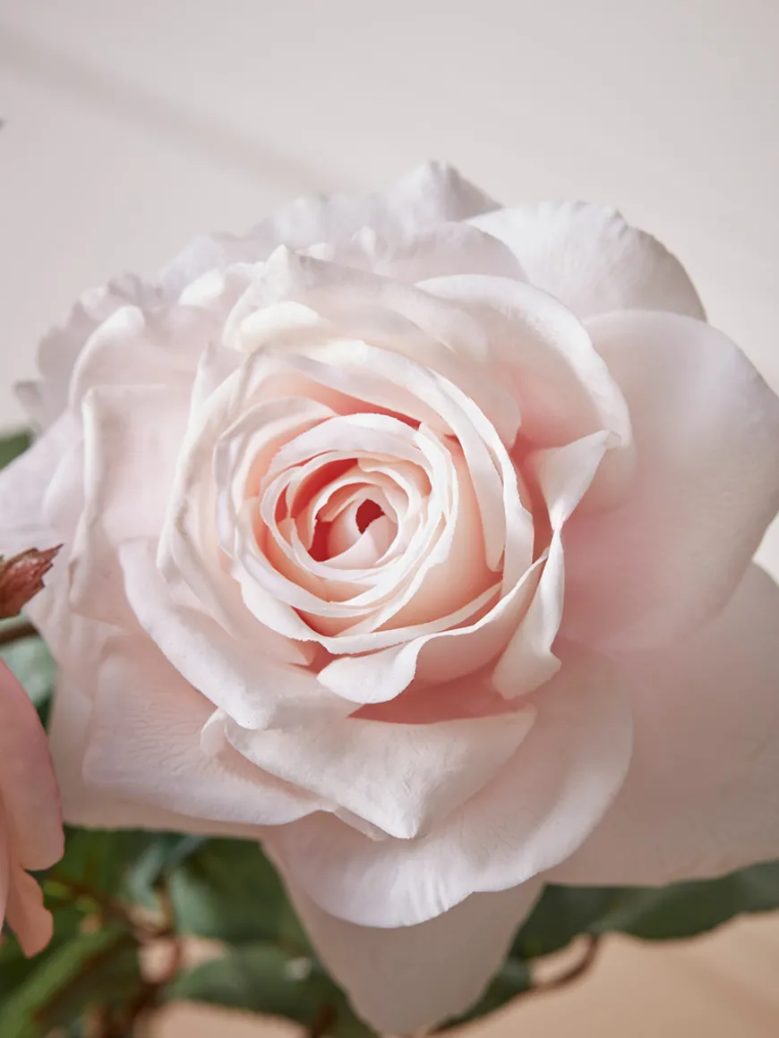 Three Sumptuous Faux Rose Stems - Blush Mix