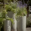 Three Tall Etched Planters