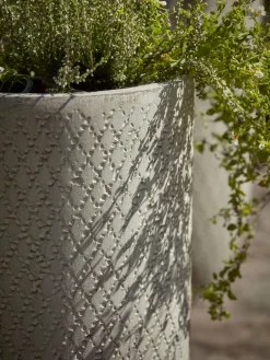 Three Tall Etched Planters