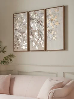 Three Textured Blossom Canvases